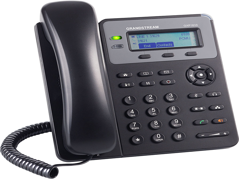 Telefono IP Grandstream GXP-1610 | 2206 - Teléfono IP para Pequeñas Empresas, 1 Cuenta SIP (Hasta 2 estados de llamada), 2 Teclas de Linea con LED Bicolor, Conferencia de 3 Vías, 3 teclas XML programables, 2 Puertos LAN 10/100, QoS, Pantalla Gráfica 
