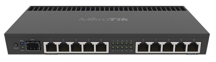 MikroTik RB4011iGS+RM / Router 10-Puertos | 2404 - Enrutador MikroTik con Procesador Quad-Core AL21400 a 1.4Ghz, 10-Puertos Gigabit Ethernet, 1-Puerto SFP+ 10G, 1-Puerto de consola RJ45, Memoria RAM 1GB, Memoria de almacenamiento 512MB