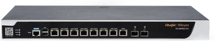 Router 2.5 Gbps / Ruijie Reyee RG-NBR6210-E | 2310 - RG-NBR6210-E / Router Gigabit administrado en la nube, Ancho de banda de 2.5 Gbps, 1-Puerto WAN Gigabit, 8-Puertos LAN Gigabit, 2-puertos SFP 1G, 7-Puertos conmutable LAN/WAN, RAM: 2GB, Flash: 8MB