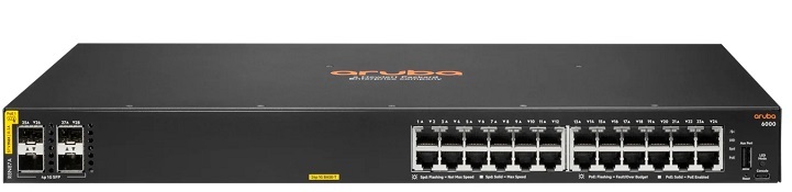  Switch 24-Puertos - HPE Aruba CX 6000 / 24p G, 4p SFP | 2209 - R8N88A / Switch Administrable, Capa 2, Puertos (24x Gigabit, 4x SFP 1G/1G, 1x USB-C, 1x USB-A), No PoE, Conmutación: 56 Gbps, Rendimiento: 41.6 Mpps, Búfer: 12.38MB