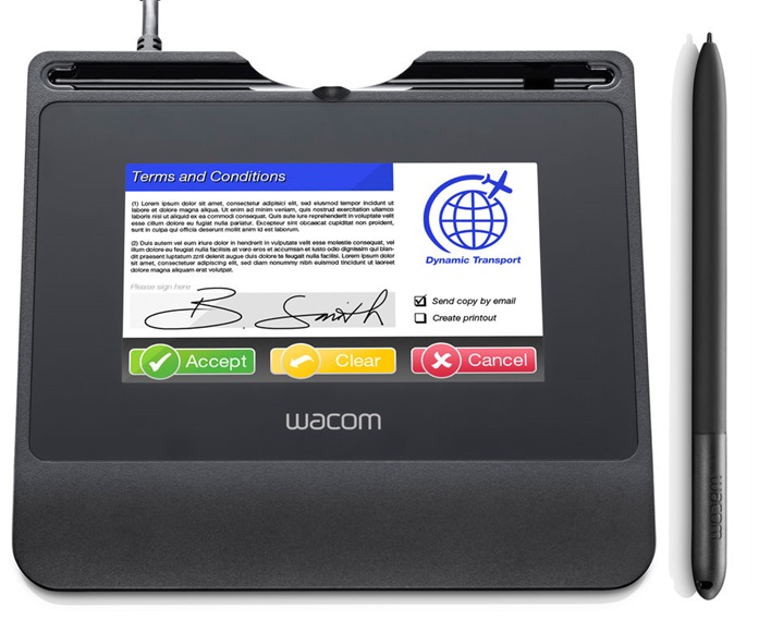 Tableta de Firma 5'' / Wacom STU-540 | 2404 - Tableta de firma, Características avanzadas y robustas, Pantalla TFT color 5'', Resolución 800x480, Admite modo puerto COM virtual (VCP), Compatible con Citrix v7.6.3, Incluye Bolígrafo
