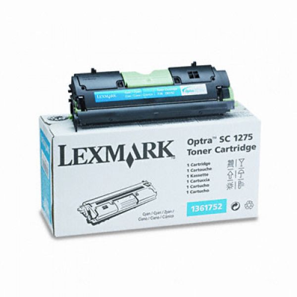 Toner Original - Lexmark 1361752 Cian | Para uso con Impresoras Lexmark SC 1275, SC 4050 Lexmark 1361752  Rendimiento Estimado 3.500 Páginas con cubrimiento al 5%