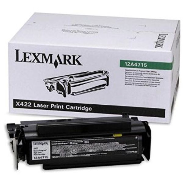 Toner Original - Lexmark 12A4715 Negro | Para uso con Impresoras Lexmark X422MFP  Lexmark 12A4715  Rendimiento Estimado 12.000 Páginas con cubrimiento al 5%
