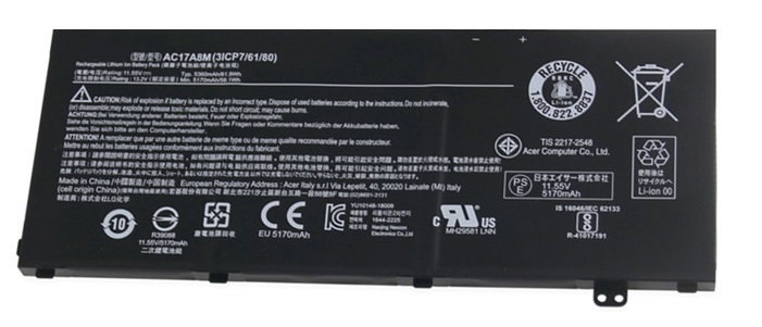 Batería para Portátiles Acer Spin | 2204 - Batería de remplazo nueva, 100% compatible, Tecnología de iones de litio, Protección contra sobredescargas, Protección contra sobrecalentamiento. Se puede almacenar hasta 6 meses a 25 ℃.