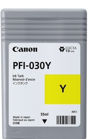 Tinta para Canon ImagePrograf TA-20 / Amarillo | 2306 - PFI-030Y / 3492C001AA - Original Tinta Canon PFI-030Y, Color Amarillo, Rendimiento de impresión: 55 mililitros