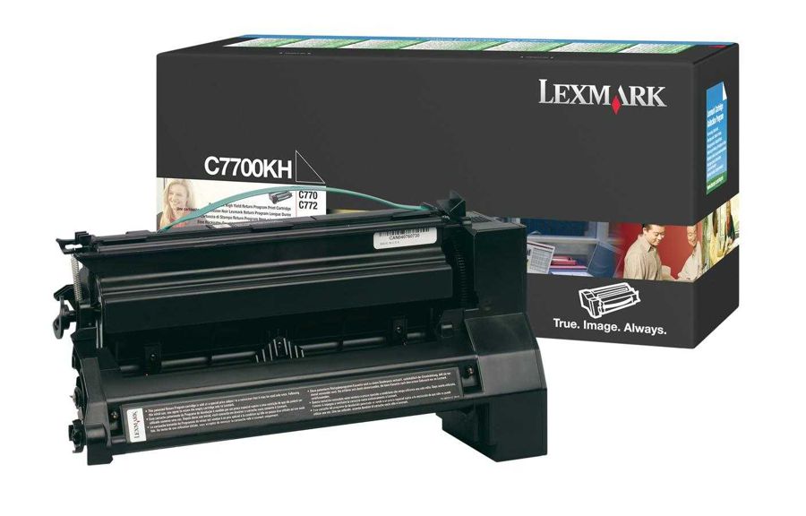 Toner Original - Lexmark C7700KH Negro | Para uso con Impresoras Lexmark C770, C772, X772 Lexmark C7700KH  Rendimiento Estimado 10.000 Páginas con cubrimiento al 5%