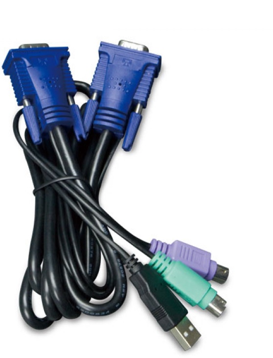 Cable para KVM – Planet KVM-KC1-1.8 | 2108 - Cable para KVM, 1.8 mts, Puerto D-sub, Teclado: PS2 hembra + USB tipo A hembra, Mouse: PS2 hembra + USB tipo A hembra, Video: D-sub (15 hembra), 180 g.