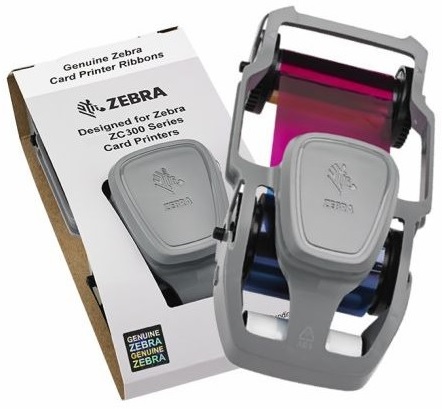 Cinta Color 800300-562LA YMCPKO para Impresora de Carnets Zebra ZC300 | 200 Imágenes/Cartucho. Esta cinta se utiliza para la imprimir combinaciones de imagenes y texto o codigos de barras a color. El color aperlado imprime marca de seguridad.