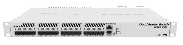  Switch SFP+ 16-Port 10G – MikroTik CRS317-1G-16S+RM | 2208 - Cloud Router Switch, 16-Puertos SFP+ 10G, 1-Puerto LAN Gigabit, 1-Puerto Serial RJ45, Procesador 2-Core 800MHz, Memoria RAM 1GB, Memoria de Almacenamiento 16MB, CRS317-1G-16SPLUSRM 
