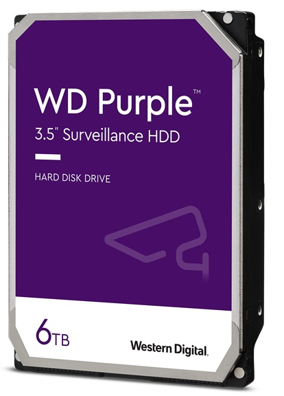 Disco Duro para CCTV - WD Purple  WD60PURZ / 6TB  | Western Digital para Videovigilancia, Formato 3.5'', 5400 rpm, Interface SATA III 6 Gb/s, Caché de 64MB, Velocidad 175 MB/s, Operación 7x24 
