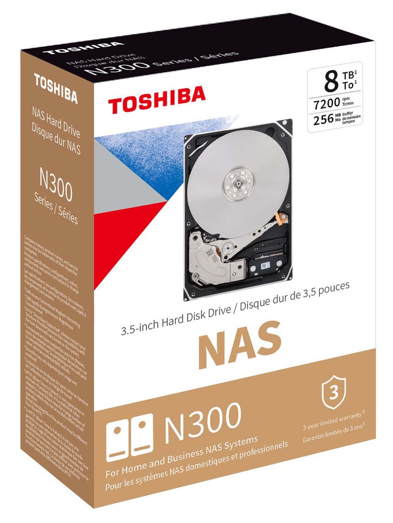 Disco Duro para NAS  8TB / Toshiba N300 | 2312 / HDWG480XZSTA - Disco Duro Toshiba para NAS, 8TB, SATA III 6 Gb/s, 3.5'', 7200 rpm, Cache 256MB, Velocidad Lectura/Escritura: 260/260 MB/s, Garantia 3-Años