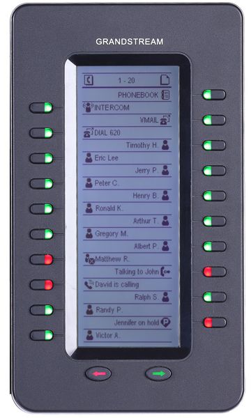 Módulo de Expansión Grandstream GXP2200EXT | 20 Botones Programables, Hasta 40 Extensiones con 2 Teclas de Cambio de Página, Pantalla LCD 128x384, Compatible con GXP2140, GXP2170 & GXV3240. GXP-2200-EXT