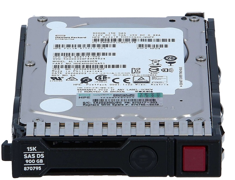 Disco Duro para HP ProLiant DL80 /  900GB SAS 15k | 2204 – Disco Duro para Servidor, 900GB, SAS 15k, 12 Gb/s, 2.5'', Hot Plug. Garantía: 3 años. 870759-B21 