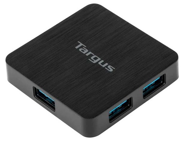 HUB 4-Puertos USB 3.0 - Targus ACH119US | 2109 - Concentrador USB 3.0 SuperSpeed, Funciona PC y Mac. Ideal para conectar Discos duros, Impresoras, Estaciones de acoplamiento, Ratones, Unidades flash, Reproductores de iPod / MP3 y más. 