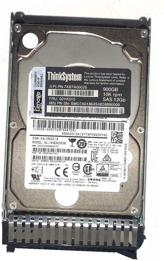 Disco Duro para Lenovo ThinkSystem SR655 / 900GB SAS 10k  | 2206 – 7XB7A00026 / Disco Duro para Servidor, 900GB, SAS 10k rpm, 12 Gb/seg, 2.5'', Hot Swap. Garantía: 1 año 