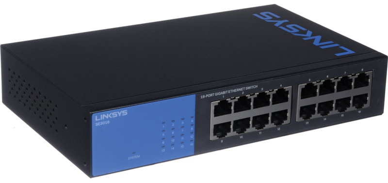  Switch 16-Puertos - Linksys SE3016 | No Administrable, 16 Puertos Ethernet Gigabit, QoS, Plug & Play