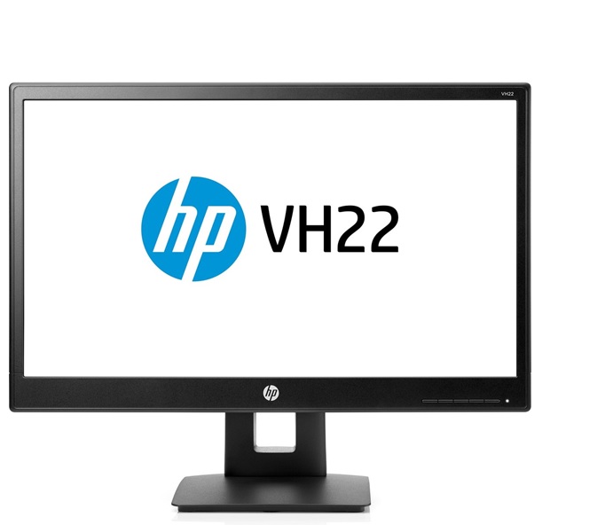 Monitor con Ajuste de Altura 22'' - HP VH22 / V9E67AA | Panel TN LCD, FHD 1920 x 1080, Brillo 250 cd/m², VGA, DVI-D, DisplayPort, 16: 9, 170°/160°.  V9E67AA#ABA
