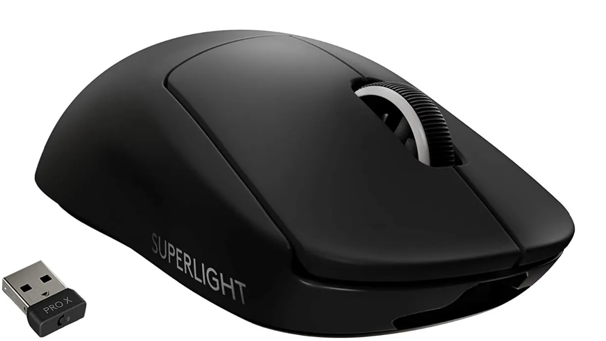 Mouse inalámbrico Gaming – Logitech PRO X Superlight / 910-005878 | 2109 – Mouse Gaming, Tecnología Lightspeed, Sistema de tensión de click, PTFE sin aditivos, 5 botones, Sensor: HERO, Resolución: 100 – 25.600 DPI, Aceleración: >40 G, Velocidad: >400 ips