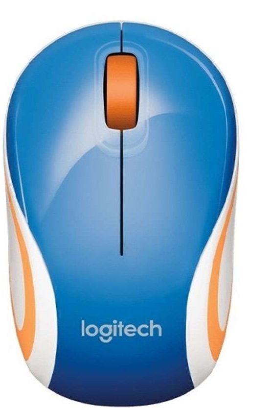 Mouse inalámbrico - Logitech M187 / 910-005360 – Azul | 2109 - Mini mouse inalámbrico, Sensor óptico, 1000 dpi, Botones: 3, Botón scroll, Ambidextro, Baterías: 1x AAA, Cobertura: 10 m, Interfaz: Receptor USB, Conector: USB-A
