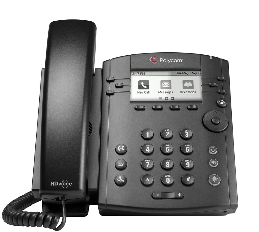 Teléfono IP – Polycom VVX 301 / 2200-48300-019 | 2203 – Teléfono IP/VoIP, 6 líneas, Teclas programables, Identificación: Llamada/ línea compartida/ Indicador luminoso (BLF)/ Línea flexible, Conferencia de 3 vías, Marcado/rellamado rápido de 1 toque, PoE
