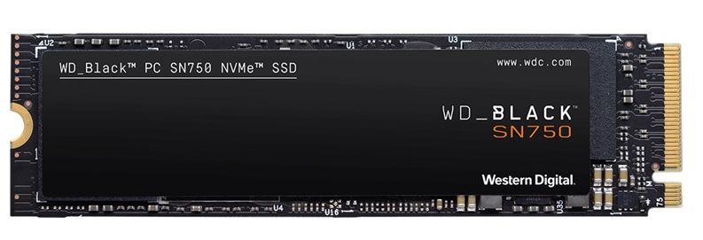 Disco SSD M.2 PCIe - WD Black SN750  WDS500G3X0C / 500GB | Western Digital, Unidad de Estado Solido, Formato M.2 2280, Interface PCI Express 3.0 x4 (NVMe), Lectura 3100 MB/s, Escritura 1600 MB/s, Resistencia SSD 200TB