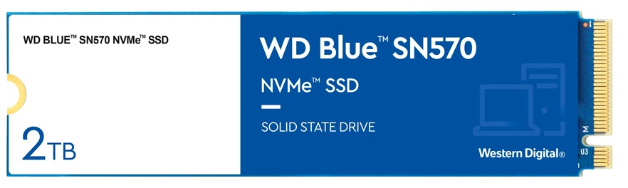 SSD 2TB M.2 PCIe NVMe 2280 / WD Blue SN570 | 2305 - WDS200T3B0C / SSD Western Digital SN570, Formato: 2280, Tipo de NAND: TLC, Rendimiento de lectura secuencial: 3500MB/s, Rendimiento de escritura secuencial: 3000MB/s, Capacidad TBW: 900TB