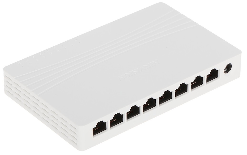 Switch  8 Puertos -  Hikvision DS-3E0508D-E | 2211 - Switch No Administrable con 8-Puertos Gigabit, Capa 2, Conmutación: 16 Gbps, Procesamiento: 11.9 Mpps, Tabla de direcciones MAC: 4K, Modo de Reenvío: Conmutación de almacenamiento y reenvío
