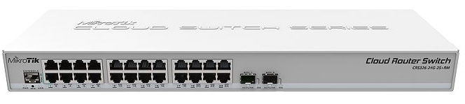 Switch 24-Puertos con SFP+ 10G / MikroTik CRS326-24G-2S+RM | 2309 - CRS326-24G-2S+RM / MikroTik Cloud Smart Switch Capa 3, 24-Puertos LAN Gigabit, 2-Puertos SFP+ 10G, RAM 512MB, Memoria Flash 16MB, PoE Pasivo, RouterOS / SwitchOS, Interfaz Web