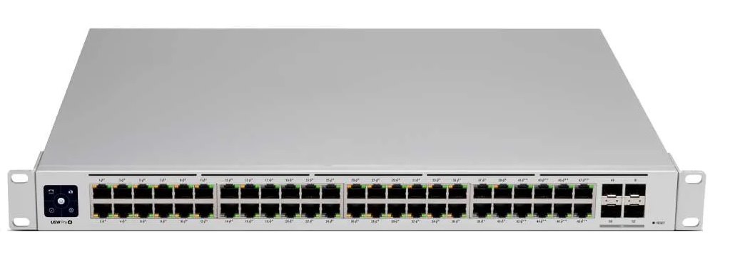 Switch 48-Puertos - Ubiquiti UniFi USW-48 | 2203 - Switch Administrable Capa 2 con 48-Puertos Gigabit Ethernet, 4-Puertos Gigabit SFP, Capacidad de conmutación: 52 Gbps, Tasa de reenvío de 77.4 Mpps, Diseño de montaje en rack (1U), Pantalla 1.3''