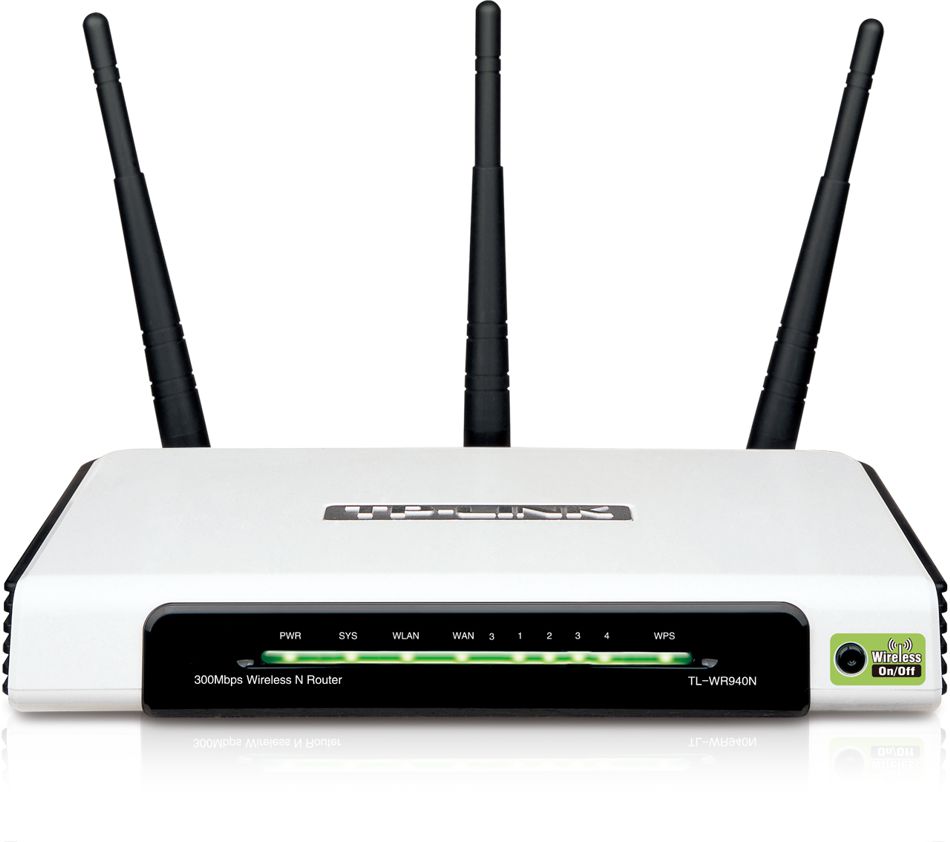 Router TP-Link TL-WR940N / 2.4Ghz / 300 Mbps / 5 dBi | 2211 - Router inalámbrico Wi-Fi 4 802.11n, 2.4Ghz Band, 3-Antenas Externas, Modos de funcionamiento: AP, Router & Extensor, Velocidad 300Mbps, 4-LAN 10/100, 1-WAN 10/100, SPI Firewall 