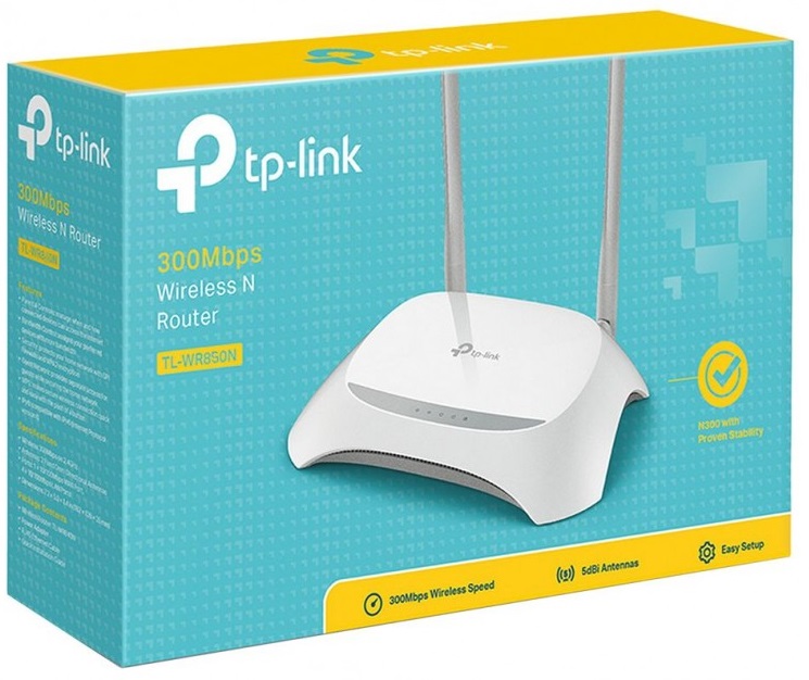 Router TP-Link TL-WR850N / 300 Mbps | 2307 - TL-WR850N / Router Inalambrico con función WISP, Wi-Fi 802.11n a 300Mbps, Single Band 2.4 Ghz, 2-Antenas externas, 4-Puertos LAN 10/100Mbps, 1-Puerto WAN 10/100Mbps, Funciones Inalámbricas: On/Off Radio