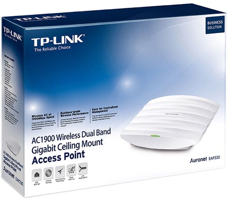 Access Point TP-Link EAP330 Dual Band / 1900 Mbps / 7 dBi | 2211 - AP Wi-Fi 5 Dual Band con 6x Antenas omnidireccionales de 6 & 7 dBi, Estándar Inalámbrico 802.11ac, Velocidad 1900 Mbps, 2-Puertos Ethernet Gigabit, Tecnología MU-MIMO