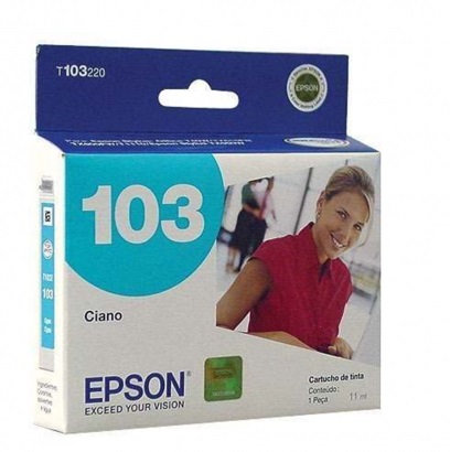 Tinta Epson 103 T103220 Cian | 2301 - Cartucho de Tinta Original Epson 103 para Impresoras Stylus Office 