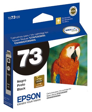 Tinta  Epson 73 T073120 Negro | 2301 - Cartucho de Tinta Original Epson T073120 Negro. Impresoras Compatibles: Epson Stylus C79, C92, CX3900, CX5900, CX6900F, CX7300, CX8300