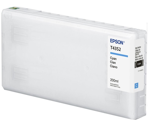 Tinta Epson T43S2 Cian / 200 ml | 2301 - Cartucho de Tinta Original Epson T43S220 Cian de 200 ml. Impresoras Compatibles: Epson Surelab D870. C13T43S220