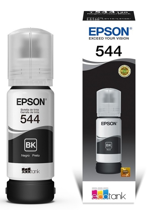 Epson 544 T544120 / Tinta Negra 4.5k | 2308-125 / Tinta Original Epson 544. Rendimiento estimado: 4.500 Páginas al 5%. L1110 L3110 L3150 L5190  