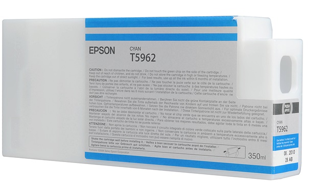 Tinta Epson T5962 Cian / 350ml | 2301 - Cartucho de Tinta Original Epson T596200 Cian de 350 ml. Plotters Compatibles: Epson Stylus Pro 7700, 7890, 7900, 9700, 9890, 9900.
