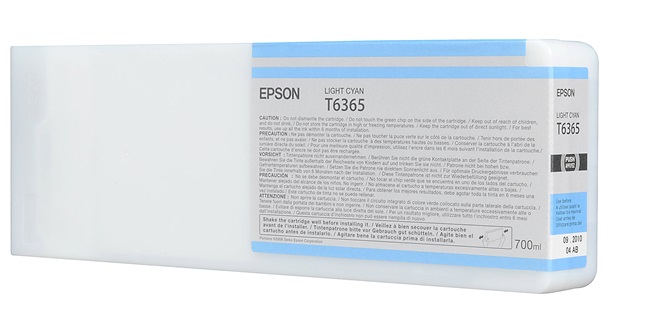 Tinta Epson T6365 Cian Claro / 700ml | 2301 - Cartucho de Tinta Original Epson T636500 Cian Claro de 700 ml. Plotters Compatibles: Epson Stylus Pro 7700, 7890, 7900, 9700, 9890, 9900 