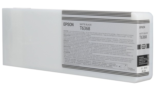 Tinta Epson T6368 Negro Matte  / 700ml | 2301 - Cartucho de Tinta Original Epson T636800 Negro Matte de 700 ml. Plotters Compatibles: Epson Stylus Pro 7700, 7890, 7900, 9700, 9890, 9900 