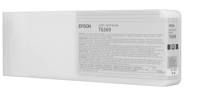 Tinta Epson T6369 Gris Claro / 700ml | 2301 - Cartucho de Tinta Original Epson T636900 Gris Claro de 700 ml. Plotters Compatibles: Epson Stylus Pro 7700, 7890, 7900, 9700, 9890, 9900 