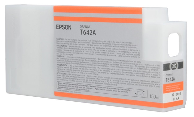Tinta Epson T642A Naranja / 150 ml | 2301 - Cartucho de Tinta Original Epson T642A00 Naranja de 150 ml. Impresoras Compatibles: Epson Stylus Pro 7900, 9900, WT7900  