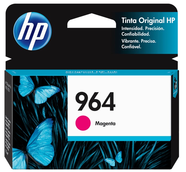 Tinta HP 964 3JA51A Magenta / 700 Pág | 2305 - Cartucho de Tinta Original HP 964 3JA51A Magenta. Rendimiento Estimado: 700 Páginas al 5%. HP OfficeJet Pro 9010 9020  