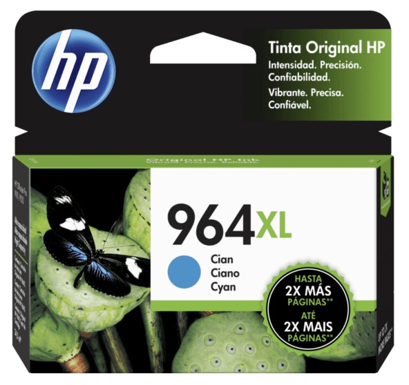 Tinta HP 964XL 3JA54A Cian / 1.6k | 2305 - Cartucho de Tinta Original HP 964XL 3JA54A Cian. Rendimiento Estimado: 1600 Páginas con cubrimiento al 5%.