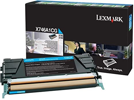 Toner Original - Lexmark X746A2CG Cian para X746de | Compatible con Impresoras Lexmark X746de, X748de. Rendimiento Estimado 7.000 Páginas con cubrimiento al 5%