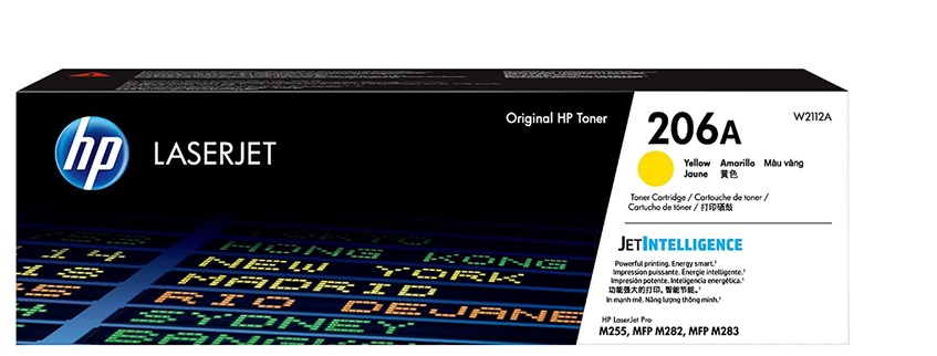 Toner HP 206A W2112A / Amarillo 1.25k | 2402 - Toner HP W2112A Rendimiento 1.250 Paginas al 5%. HP M255 M283 