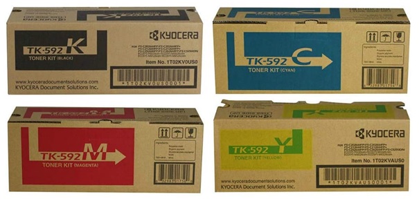 Toner para Kyocera FS-C2026MFP | 2404 - Toner  para Kyocera FS-C2026MFP. El Kit Incluye: TK-592K Negro, TK-592C Cian, TK-592M Magenta, TK-592Y Amarillo. Rendimiento: Negro 7.000 / Color 5.000 Páginas al 5%. 