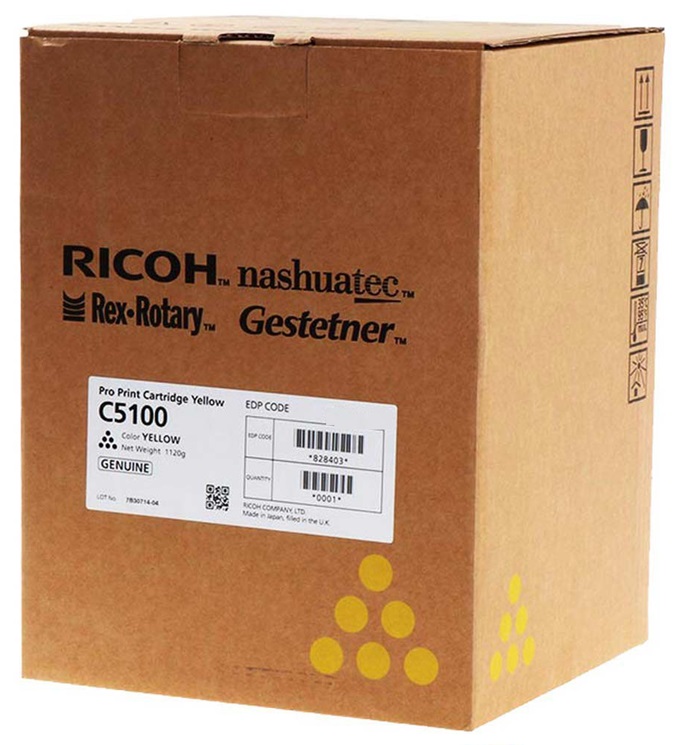 Toner Ricoh C5100 / Amarillo 30k | 2310 / 828351 - Toner Original Ricoh C5100 Amarillo. Rendimiento 30.000 Páginas al 5%. 828222 Ricoh Pro C5100s C5110s 