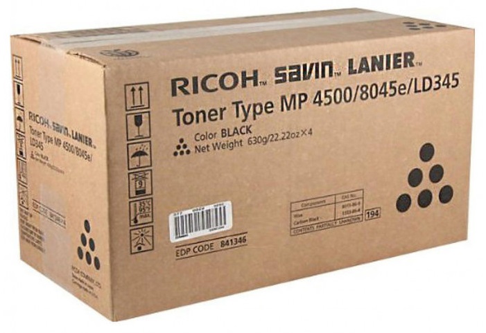 Toner para Ricoh Aficio MP-4500 / 841346 | 2111 - Toner Original Ricoh Tipo MP-4500A Negro. Rendimiento Estimado 30.000 Páginas al 5%. MP 4500 884922 841346.