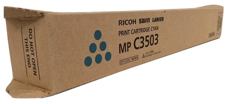 Toner Ricoh 841816 Cian / 18k | 2112 - Toner Original Ricoh MP C3503 Cian. Rendimiento Estimado: 18.000 Páginas al 5%. 