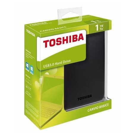 Disco Externo - Toshiba Canvio Basics / 1TB | Formato 2.5'', Interfaz USB 3.0, Velocidad de Transferencia 5.0 Gbit/s, Preformateado para Windows, Compatible Windows & Mac, HDTB410XK3AA 